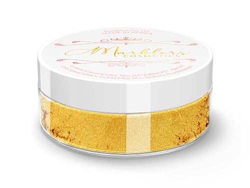 MARBLERS Fine Natural Mica Powder [Boutique Gold] 0.11oz (3g) | Highly Pigmented | Non-Toxic, Vegan, Cruelty-Free | Eyeshadow, Body Butter, Nail Beauty & Personal Care MARBLERS
