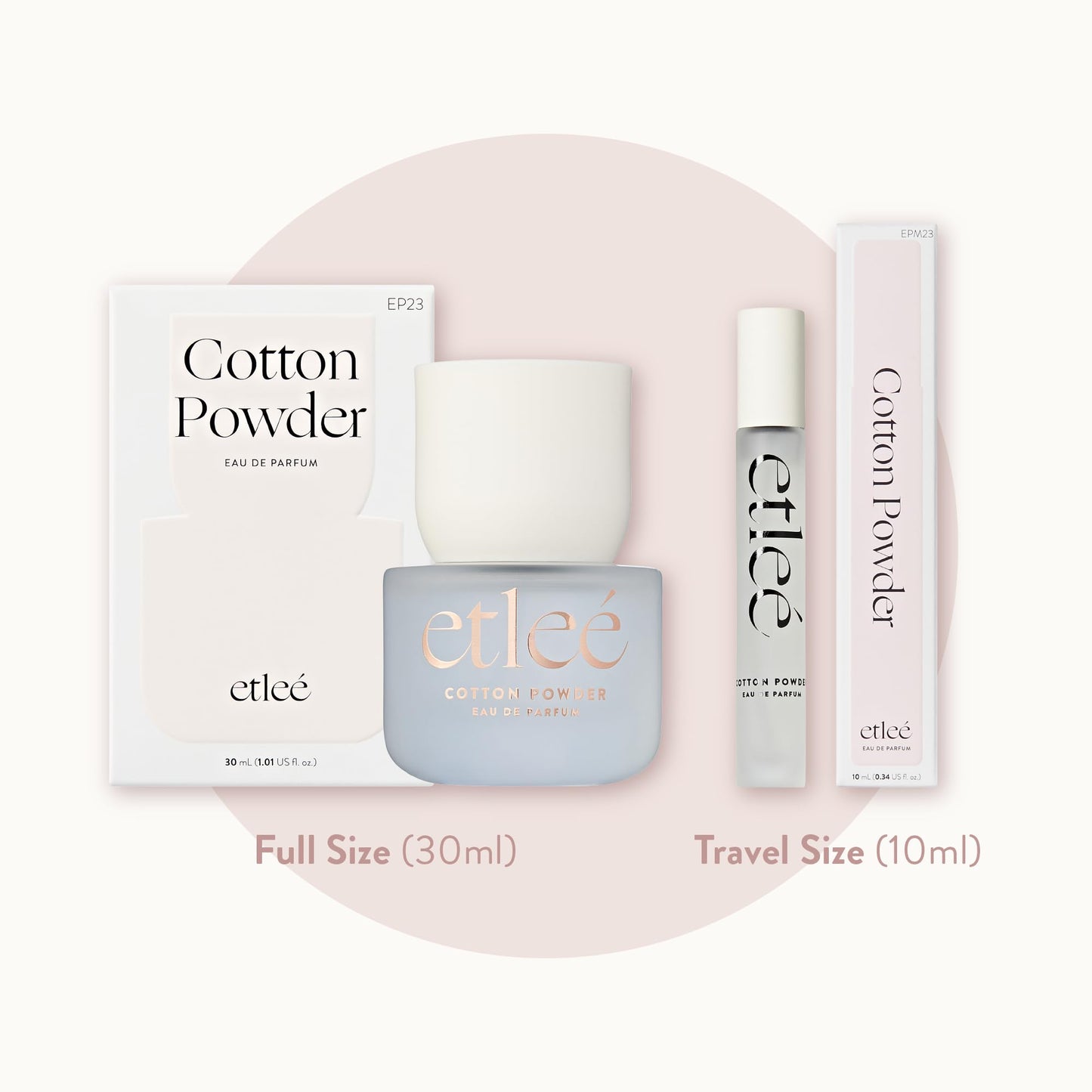 ETLEÉ Cotton Powder Eau de Parfum 0.34oz, Aldehydic Musk Long Lasting Perfume With Sandalwood, Black Pepper, Orchid, Lily & Rose, Layerable Luxury Beauty & Personal Care ETLEÉ