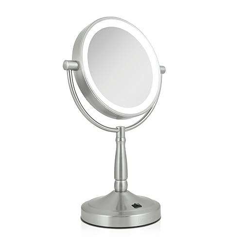 Zadro 9" Round LED Makeup Mirror with Lights and Magnification 5&10X/1X AA Battery Operated Swivel Lighted Makeup Mirror Beauty & Personal Care Zadro