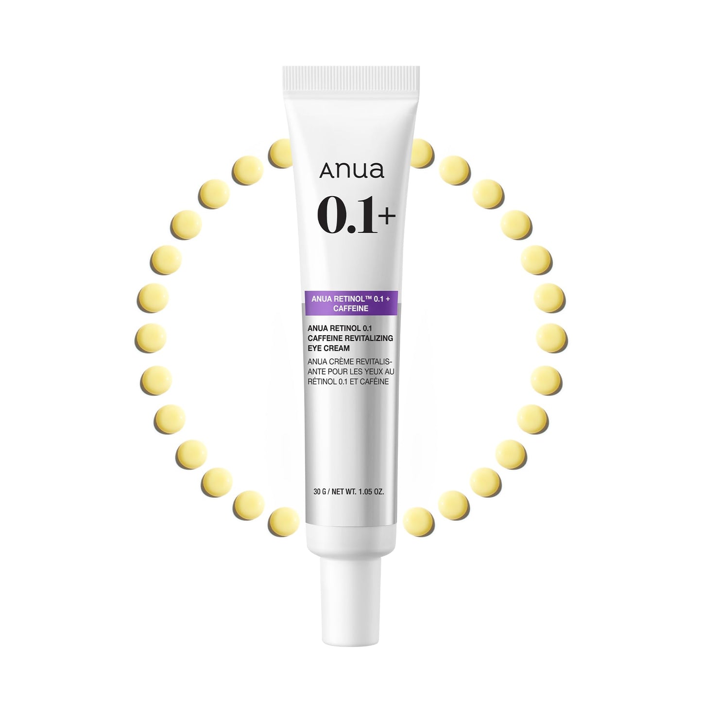 Anua Retinol 0.1 Caffeine Revitalizing Eye Cream, Lightweight Formula for Dark Circles & Puffiness, Hydrating for Sensitive Skin, Korean Skincare,1.05 Beauty and Personal Care ANUA