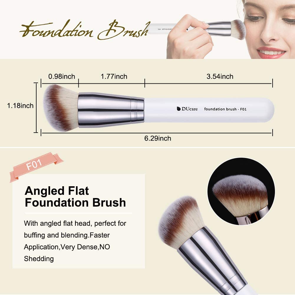 DUcare Makeup Brushes 3Pcs Foundation Contour Bronzer Brush,Concealer Brush,Blusher Powder Brush, Face Kabuki Travel Buffing Stippling Liquid Blending Beauty & Personal Care DUcare