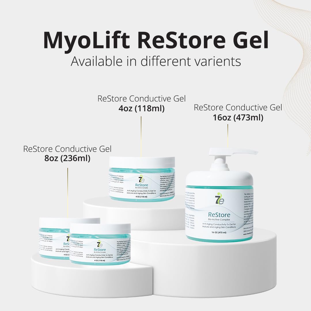 Myolift 7E Wellness ReStore Conductive Gel, 4oz – Microcurrent Facial Gel with Green Tea, Hyaluronic Acid & Collagen for Firm, Youthful Skin Beauty & Personal Care myolift