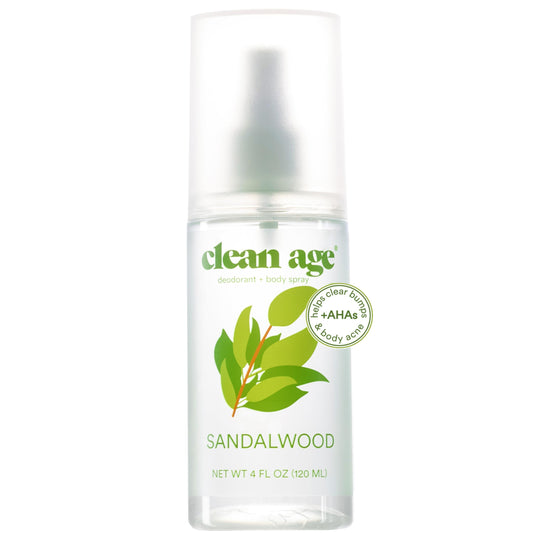 Clean Age- Aluminum Free Deodorant & Body Spray for Whole Body- Sandalwood 4oz- Clean Deodorant and Body Spray for Teen Boys and Girls-With AHA Fights Beauty and Personal Care CLEAN AGE