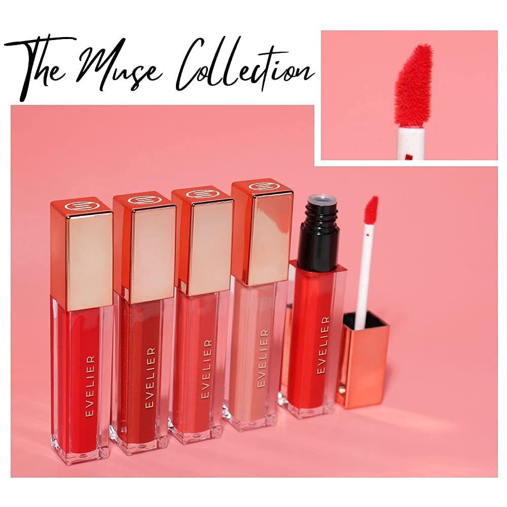 EVELIER Luxury Line: MUSE - Moisturizing Smooth Creamy Fruity Colors Lipstick Lipgloss - For Sexy Lips, Highly Pigmented, Instant Shine Lip Gloss Beauty & Personal Care EVELIER