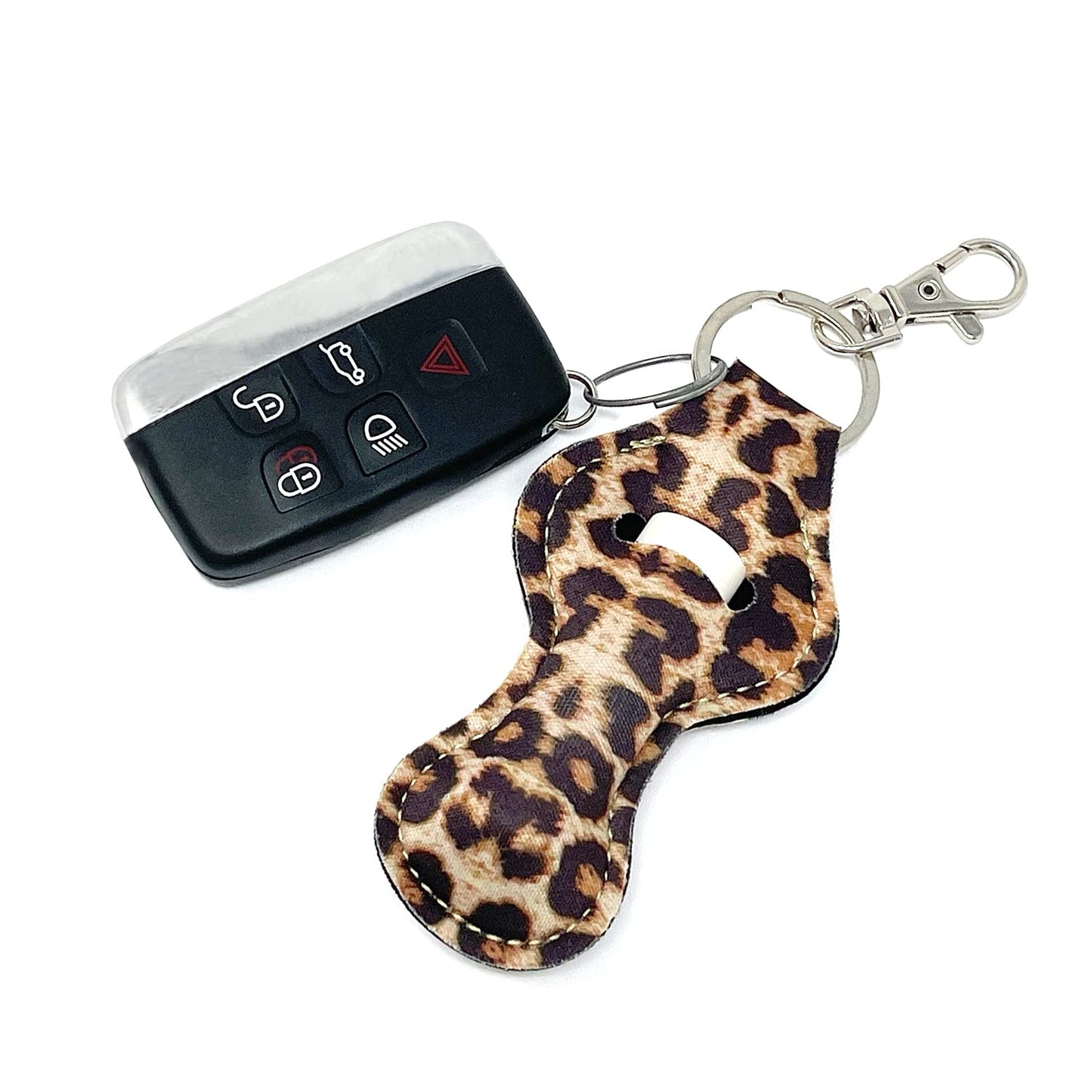 allydrew 10 Pack Chapstick Holder Keychain, Keyring for Lip Balm Lip Gloss Lipstick with 10 Pieces Metal Keyring Clasps, Leopard Beauty & Personal Care allydrew