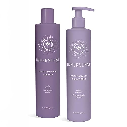 Innersense Organic Beauty - Natural Bright + Balanced Purple Toning Shampoo + Conditioner Value Duo | Non-Toxic, Cruelty-Free, Vegan Haircare (10 fl Beauty & Personal Care INNERSENSE