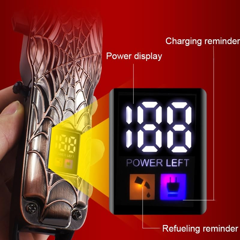 GLESVOWIO Pro Hair Clipper Professional Barber Clippers Home Cutting Machine with LCD Display Adjustable Cone Rod Trimmer for Men Grooming Kit Beauty and Personal Care GLESVOWIO