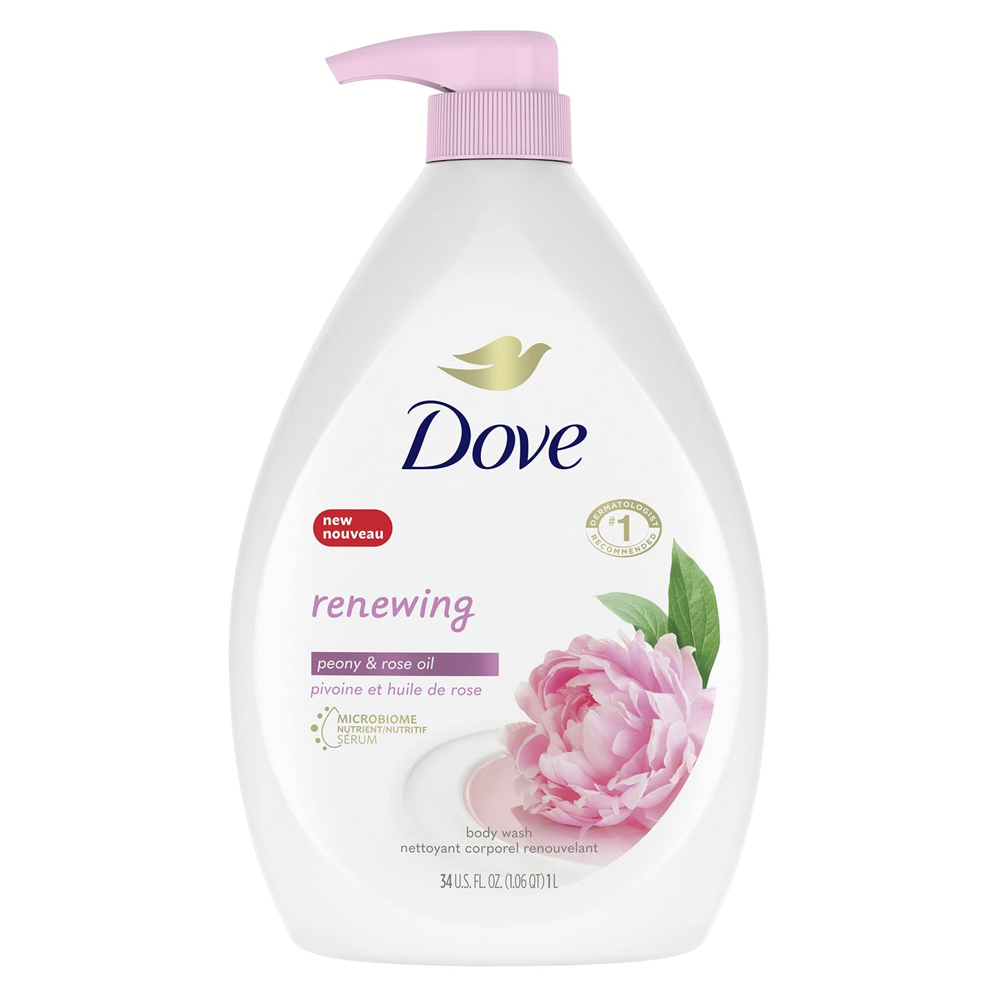 Dove Body Wash with Pump For Dewy, Supple Skin Peony and Rose Oil Cleanser That Effectively Washes Away Bacteria While Nourishing Your Skin 34 oz Beauty & Personal Care Dove