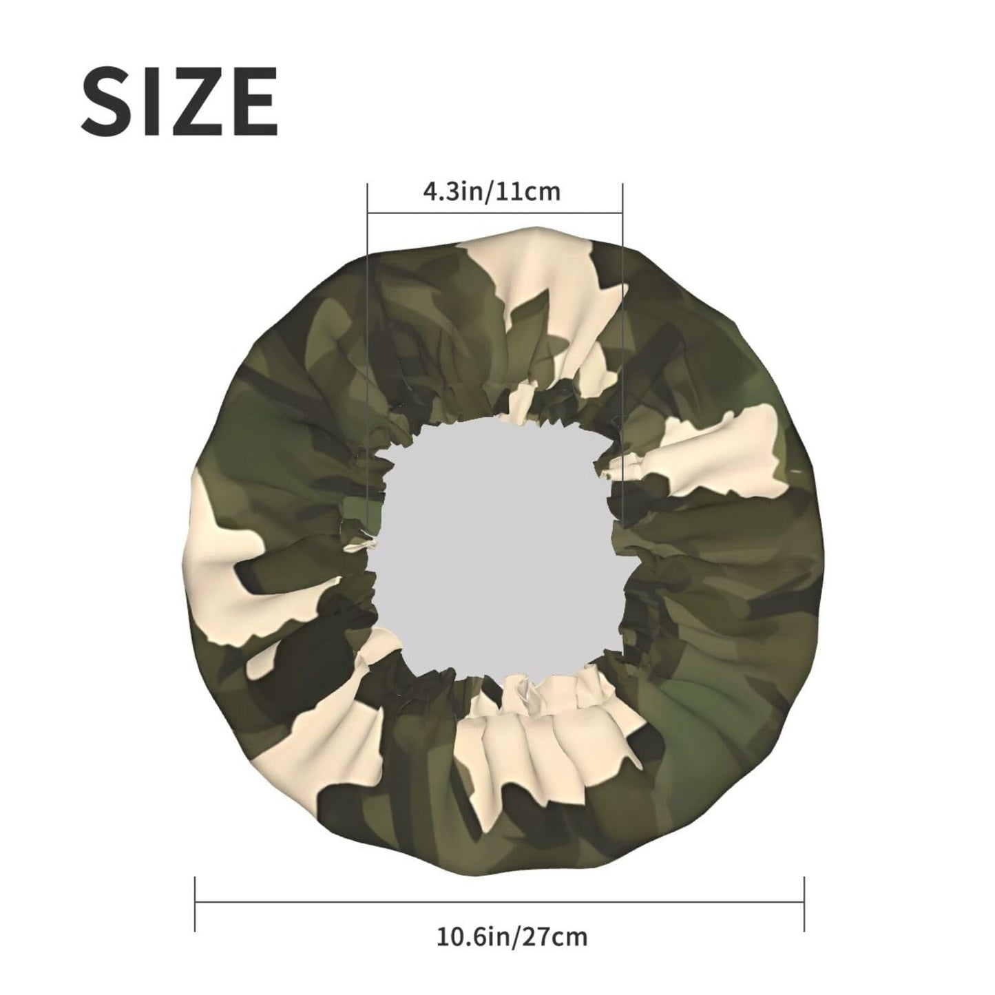 Army camouflage Shower Cap for Women Men Large Reusable Shower Bonnet Double-Layer Waterproof Bath Caps Elastic Band Hair Hat for All Hairstyles Beauty and Personal Care BWLHJKE