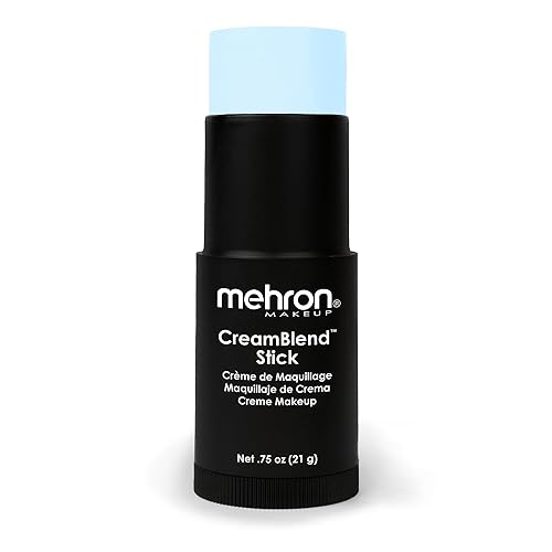 Mehron Makeup CreamBlend Stick | Face Paint, Body Paint, & Foundation Cream Makeup | Perfect for Halloween .75 oz (21 g) (Pastel Blue) | Made in the Beauty & Personal Care Mehron