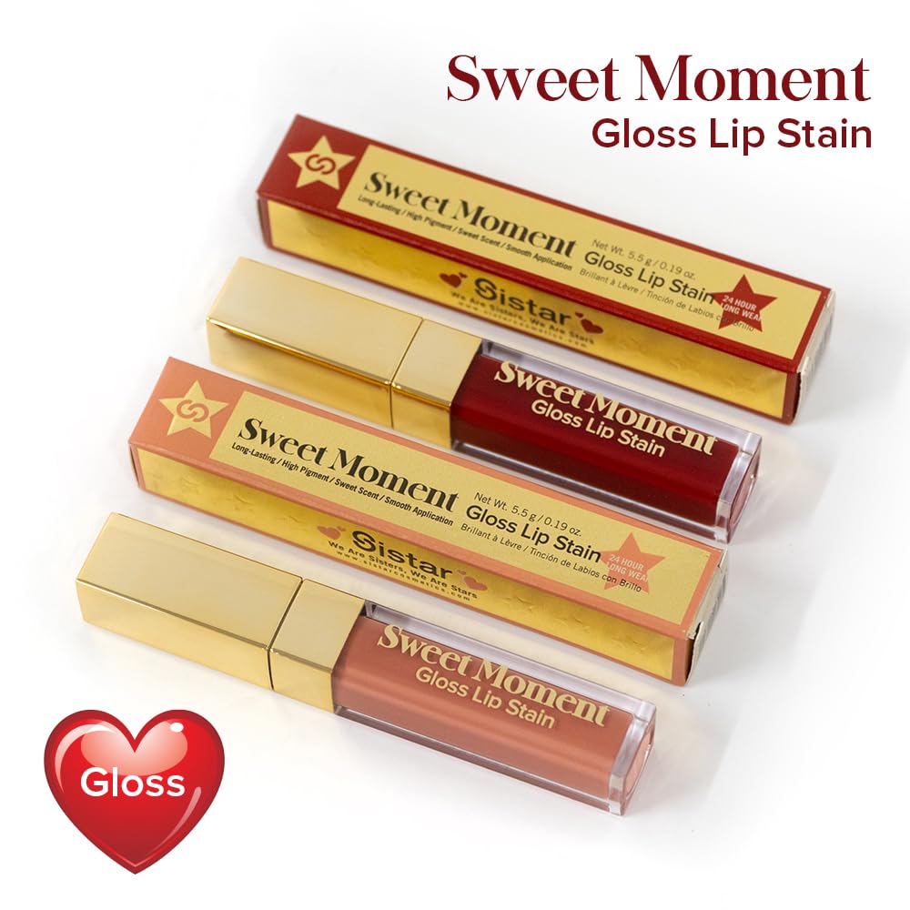 Sistar Sweet Moments Gloss Lip Stain Long-Lasting Glossy Finish Vivid High Pigment Colors Smooth and Sweet 1.5 mL / 0.05 fl. oz. (Dusty Rose) Beauty & Personal Care Sistar