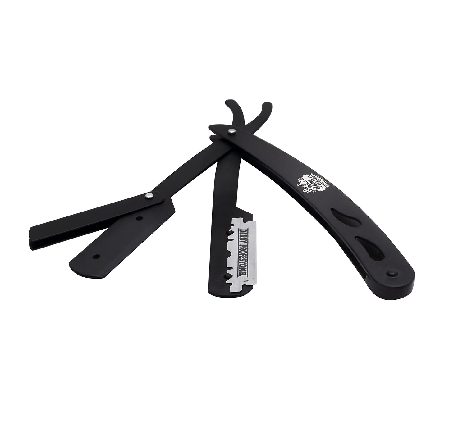 the shave factory Straight Edge Razor Kit - with Single Stainless Steel razors for men from (Black / 300 Derby Blades) Beauty and Personal Care the shave factory