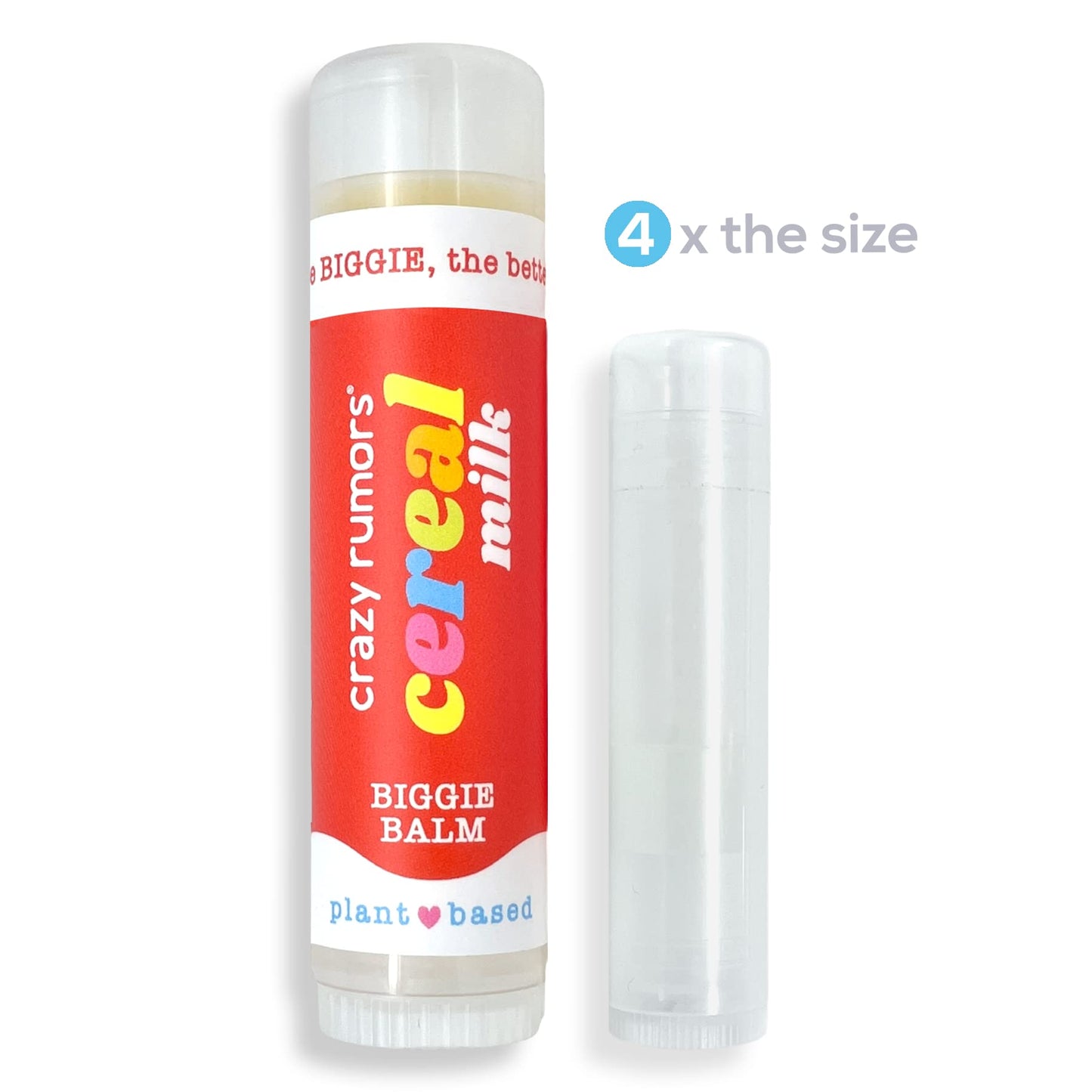 Crazy Rumors Biggie Cereal Milk Flavored All Natural, Plant Based Lip Balm to Moisturize and Nourish your Lips - Cereal Milk Biggie Tube 0.6 oz (4x Beauty & Personal Care Crazy Rumors