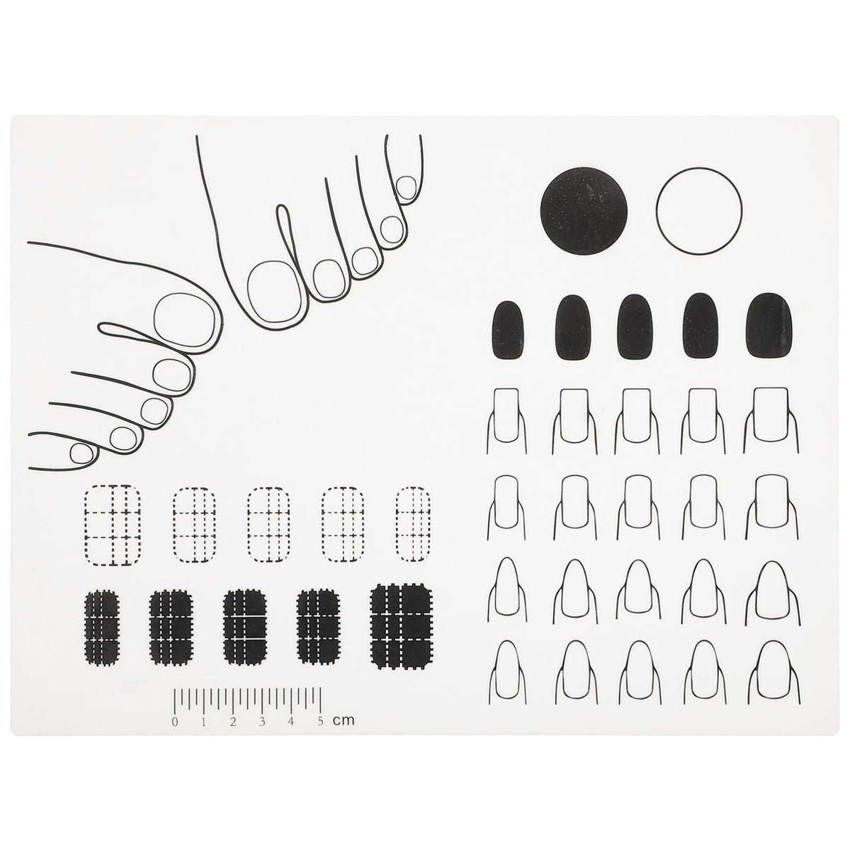 Silicone Nail Mat Acrylic Nail Training Mat Polish Practice Pad Stamping Plate Sticker Trainer Guide Table Cover Palette Tool for Polish Coloring
