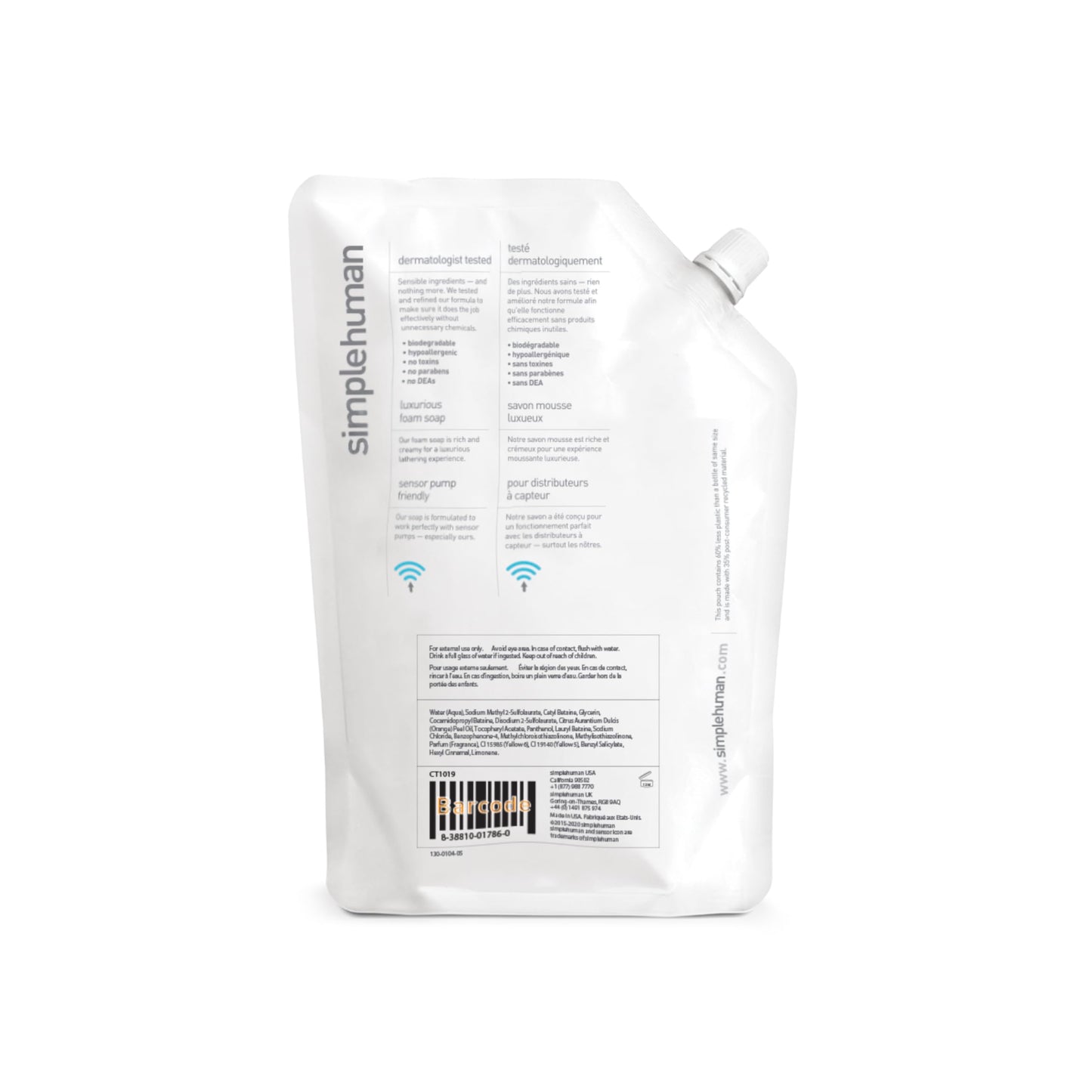 simplehuman Mandarin Orange Moisturizing Liquid Hand Soap Refill Pouch, 34 Fl. Oz. Beauty and Personal Care simplehuman