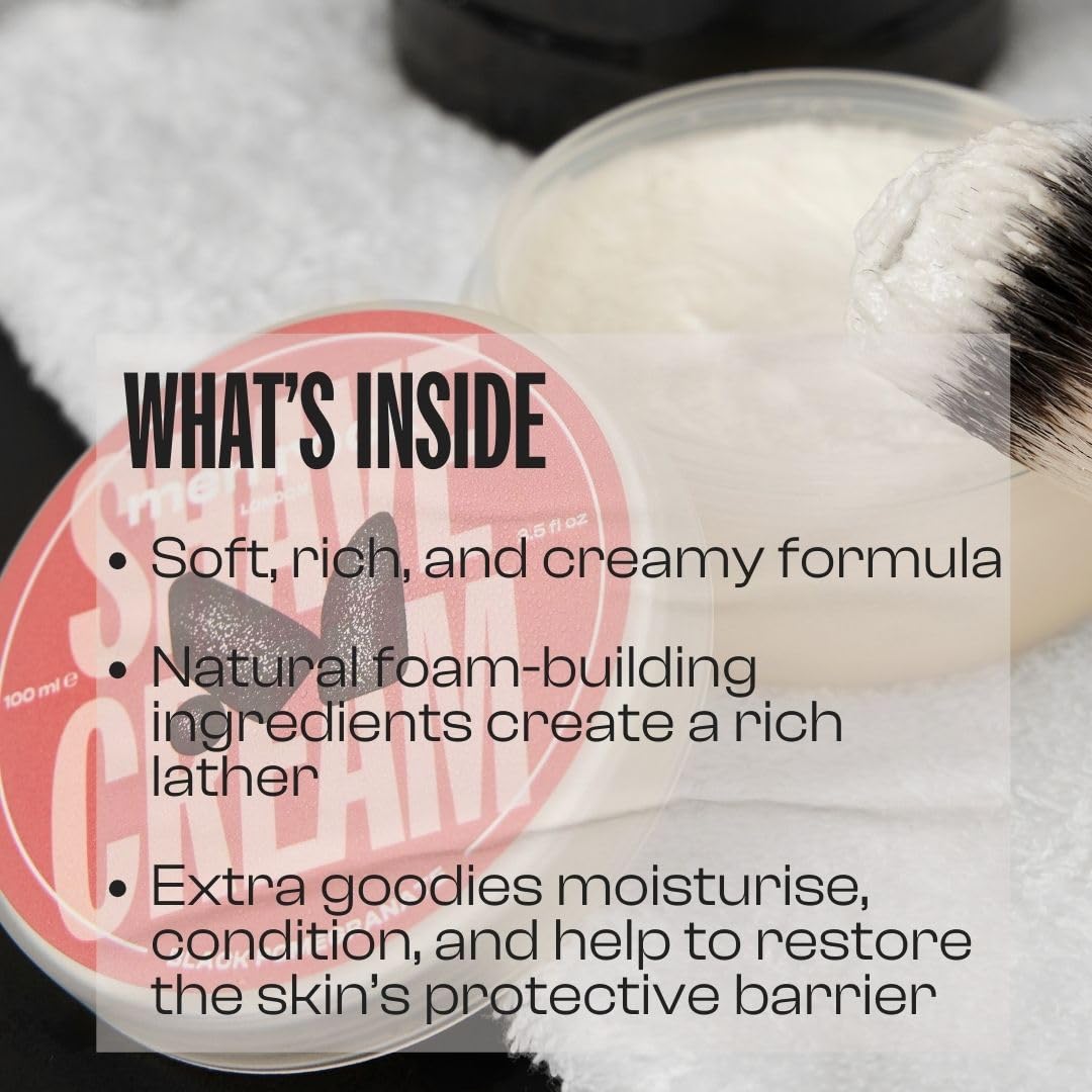 Men Rock Shave Cream - Black Pomegranate - Mens Shaving Cream - Moisturizing Shaving Foam for Men - Non-Drying Formula - Cruelty-Free - 3.5 oz Beauty and Personal Care Men Rock