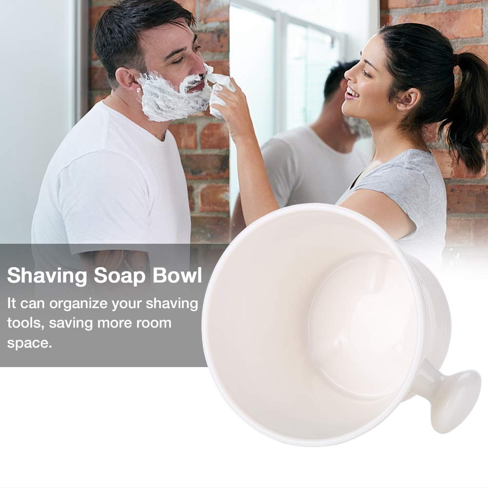 Brrnoo Shaving Bowl, Shaving Soap Bowl For Men Heat Insulation Smooth Shaving Bowl, Mug with Knob Handle, ABS Shaving Soap Bowl Foam Shaving Soap Beauty and Personal Care Brrnoo