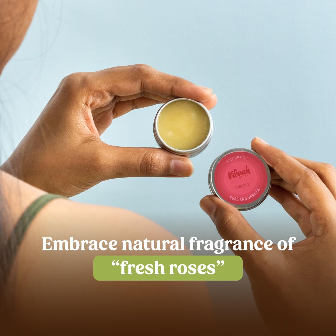 Vilvah Store Underarm Odor Deodorizer Cream - Deodorant to Soothe and Nourish the Armpits - Rose and Vanilla Flavour Deo Shots - Suitable For Men Beauty and Personal Care vilvah STORE