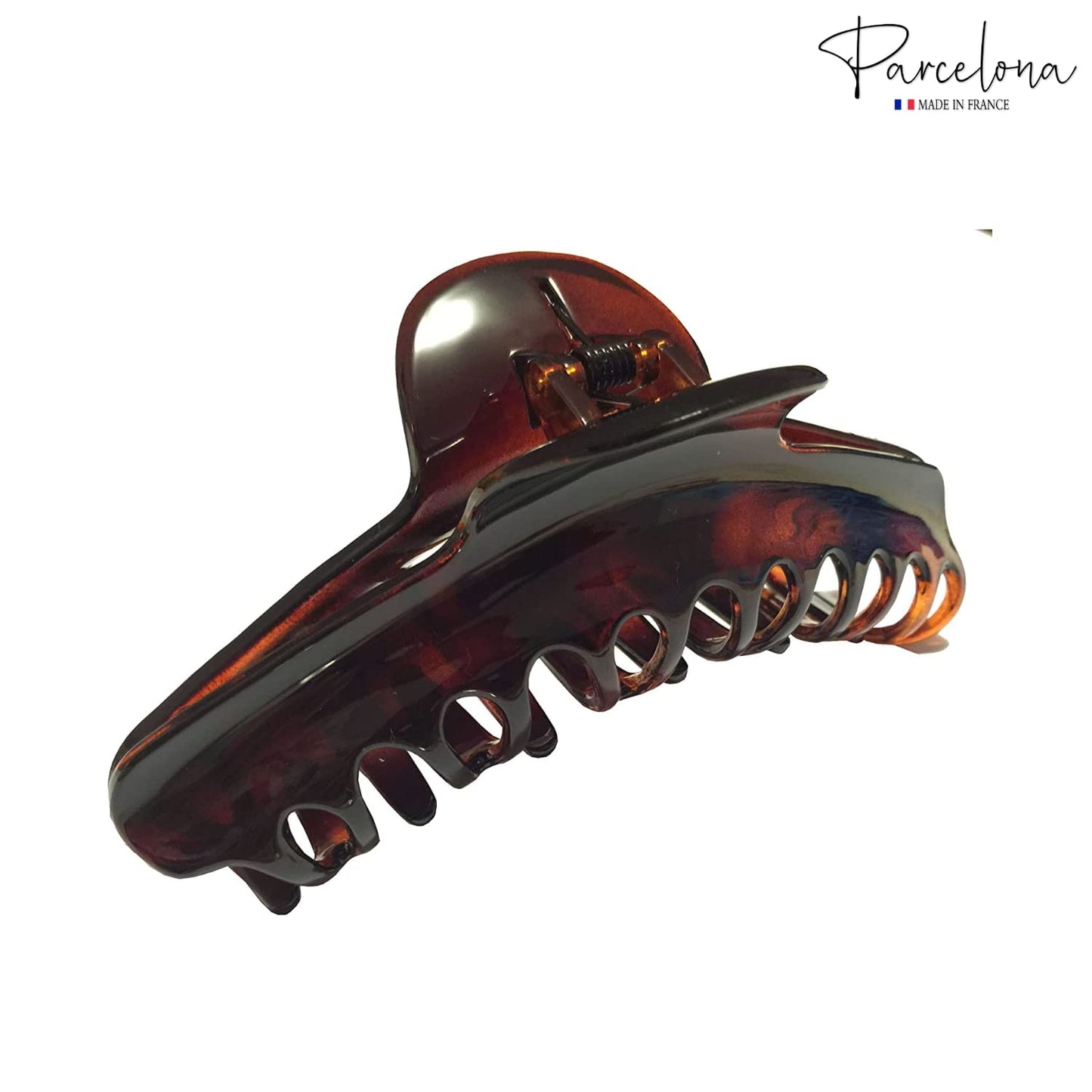 Parcelona French Curvy Large 5 Inch Long Celluloid Tortoise Shell Hair Claw Clamp for Thick or Long Hair Beauty & Personal Care Parcelona