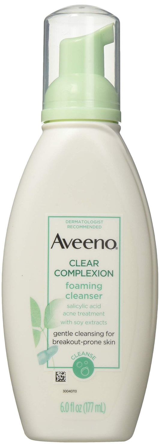 Aveeno Clear Complexion Foaming Cleanser, 6 Fluid Ounce - 12 per case. Beauty & Personal Care Aveeno