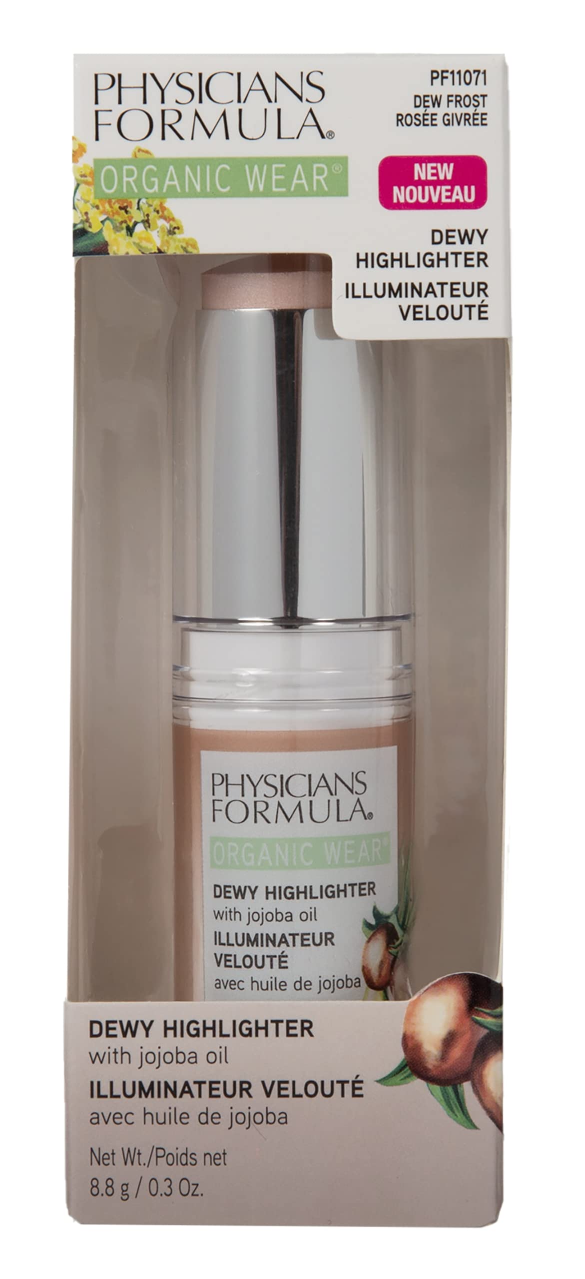 Physicians Formula Organic Wear All Natural Dewy Highlighter Stick Makeup, Stick Cream To Powder, Dew Frost, Dermatologist Tested Beauty & Personal Care Physicians Formula