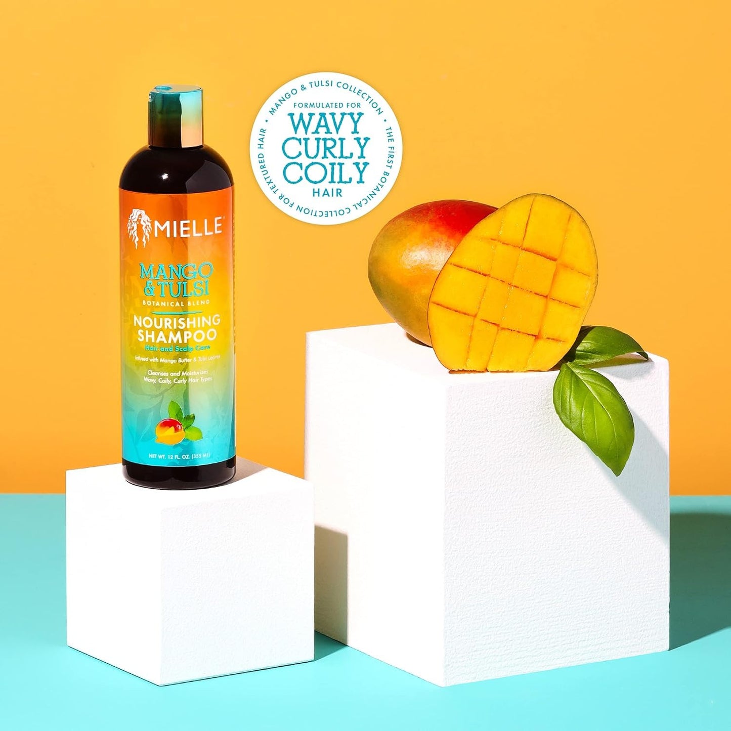 Mielle Organics Mango & Tulsi Nourishing Hair Shampoo - Moisturizing Shampoo for Curly Hair - Gently Cleanses & Remove Scalp Impurities - Nourishes Beauty & Personal Care Mielle Organics