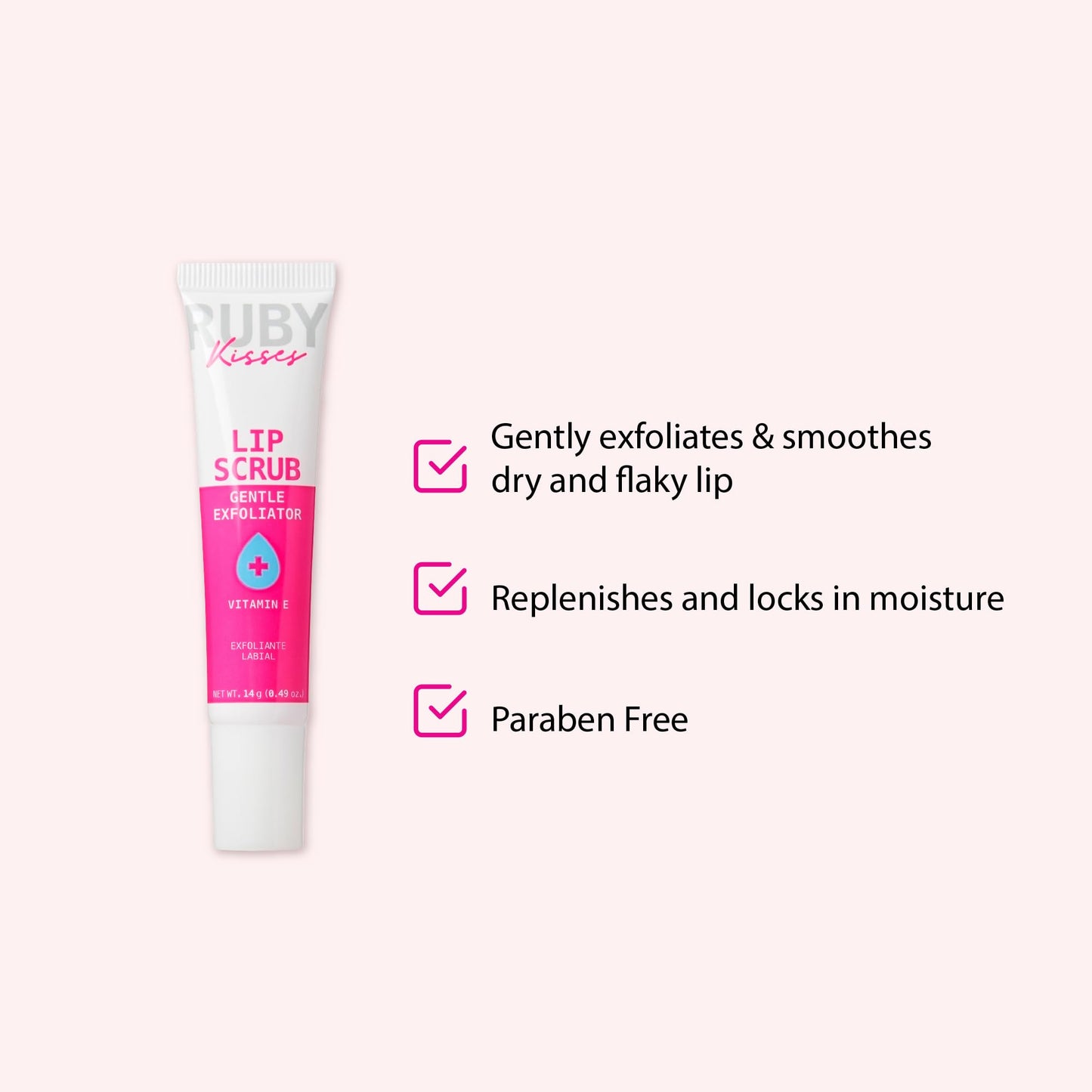 Ruby Kisses Exfoliating Lip Scrub, Gentle Smoothing for Soft Lips, Jojoba & Shea Butter Enriched, Non-Greasy, Hydrating Lip Care, Lightweight Beauty and Personal Care Ruby Kisses