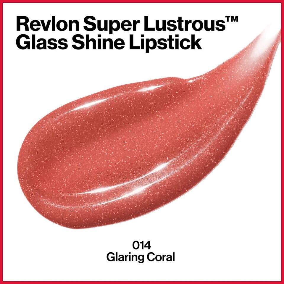 Pack of 2 Revlon Super Lustrous Glass Shine Lipstick, Glaring Coral 014 Beauty & Personal Care Revlon Nutri Color