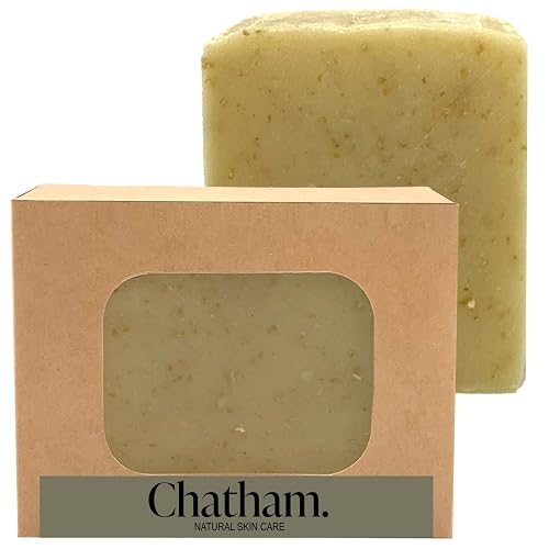 Lemongrass Oatmeal Moisturizing Soap Bar 5oz for Dry Skin, 100% Natural Ingredients, Shea Butter Free, and Lemongrass and Vanilla Essential Oils Beauty & Personal Care Chatham Natural Skin Care
