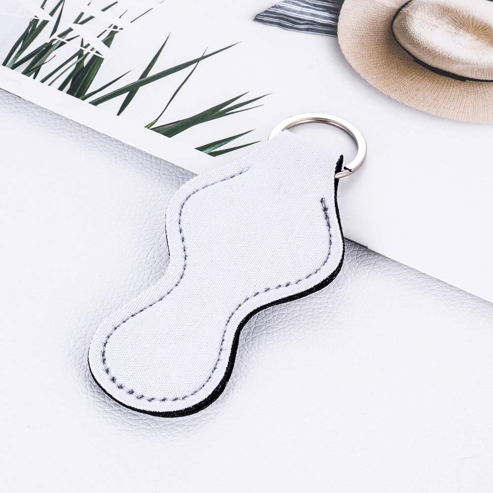 10pcs Sublimation Blanks Chapstick Holder Keychains Bulk Lipstick Holder Keychains Chapstick Keyring Holder (White) Beauty & Personal Care WACAR