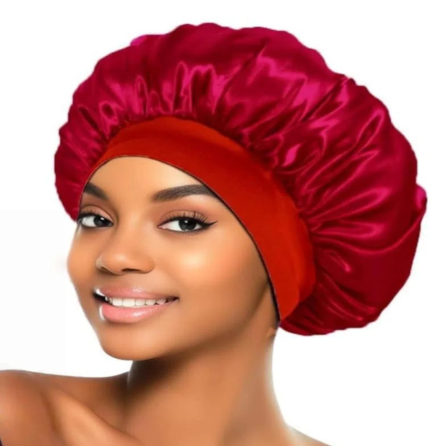 Leopard Print Stretch Satin Nightcap Beauty Salon Hair Care hat Chemo Cap Shower Cap Now Burgundy Beauty and Personal Care FWJUNHUYC