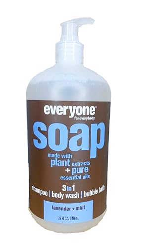 Everyone 3-in-1 Soap - Body Wash, Shampoo, Bubble Bath - Lavender + Mint - 32 Ounces - 1 Bottle Beauty & Personal Care Everyone