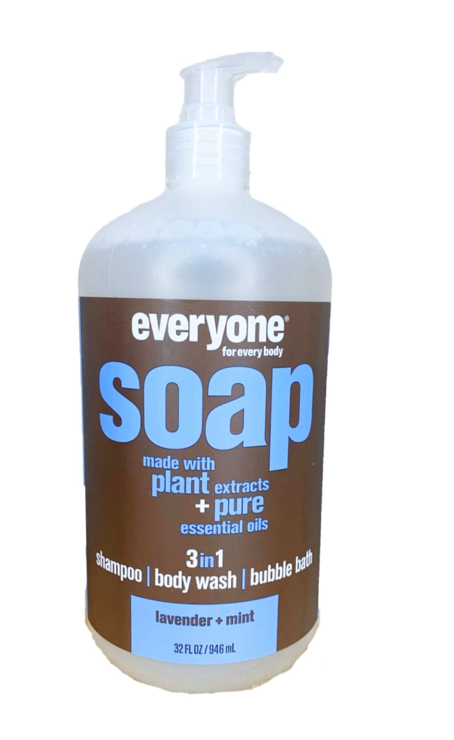 Everyone 3-in-1 Soap - Body Wash, Shampoo, Bubble Bath - Lavender + Mint - 32 Ounces - 1 Bottle Beauty & Personal Care Everyone