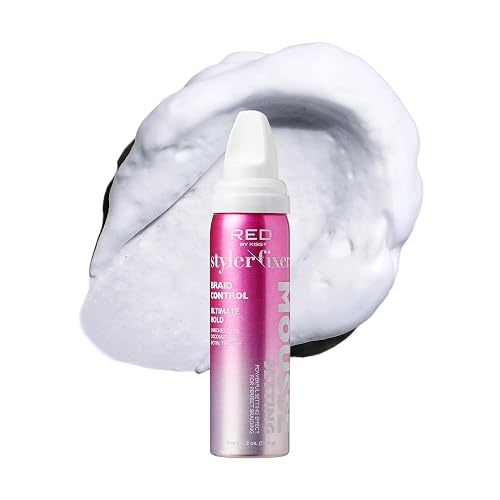 Red by Kiss Setting Mousse Braid Frizz Control, Curl Definition, Shine, Maximize Volume, Ultimate Hold, Long Lasting, Non Sticky Creamy Foam Style Beauty & Personal Care Red by Kiss