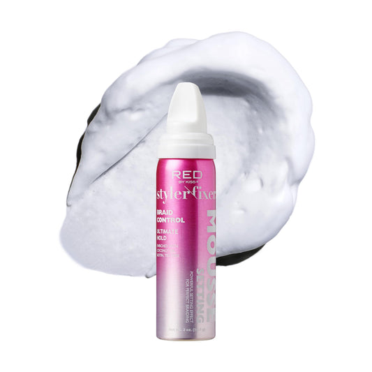 Red by Kiss Setting Mousse Braid Frizz Control, Curl Definition, Shine, Maximize Volume, Ultimate Hold, Long Lasting, Non Sticky Creamy Foam Style Beauty & Personal Care Red by Kiss