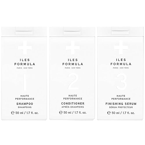 ILES FORMULA Mini Signature Collection - Moisturizing Travel Shampoo & Conditioner w/Mini Finishing Serum Blow Dry Cream for Dry, Damaged, Frizzy Hair Beauty & Personal Care ILES FORMULA