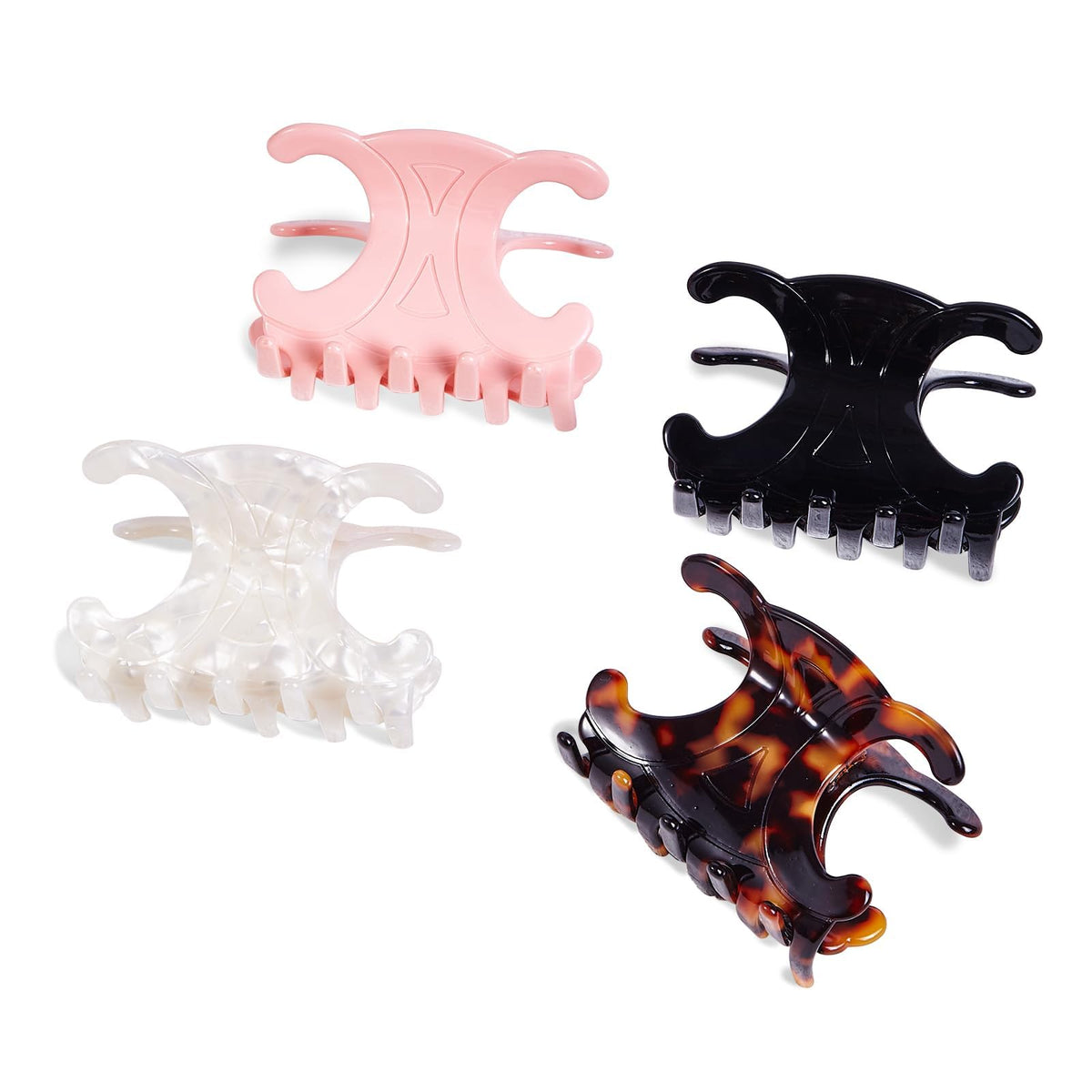 4Pcs Hair Clips for Women 4 Styles Small Medium Large Claw Clips for Thin Thick Curly Hair, Matte Rectangle Small Claw Clips for Thin/Medium Thick