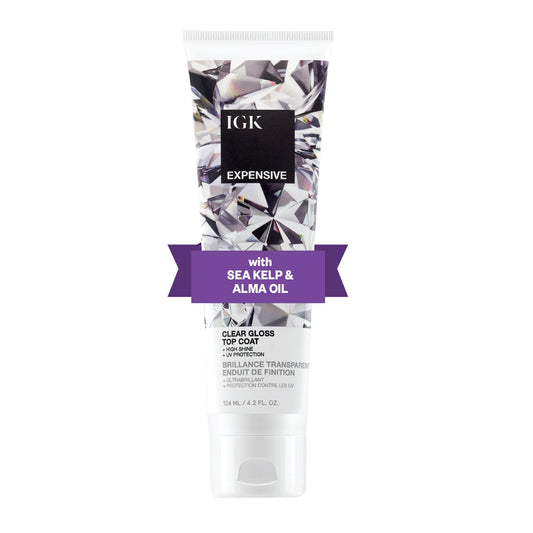 IGK EXPENSIVE Clear Gloss Top Coat | High Shine Gloss Treatment for Soft, Smooth Glass Hair | Revives Color-Treated Hair and Helps Control Frizz | 4.2 Beauty & Personal Care IGK