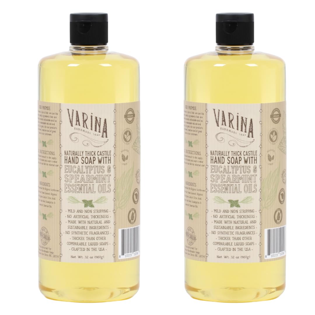 Varina Liquid Soap - Liquid Organic Castile Soap Eucalyptus Spearmint - 32oz Beauty & Personal Care Varina
