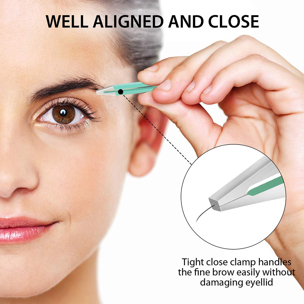 Winiw Tweezers Set - Professional Eyebrow Tweezer for Women Facial Hair - Great Precision Tweezers for Plucker, Splinter and Ingrown Hair Removal (3 Beauty & Personal Care Winiw