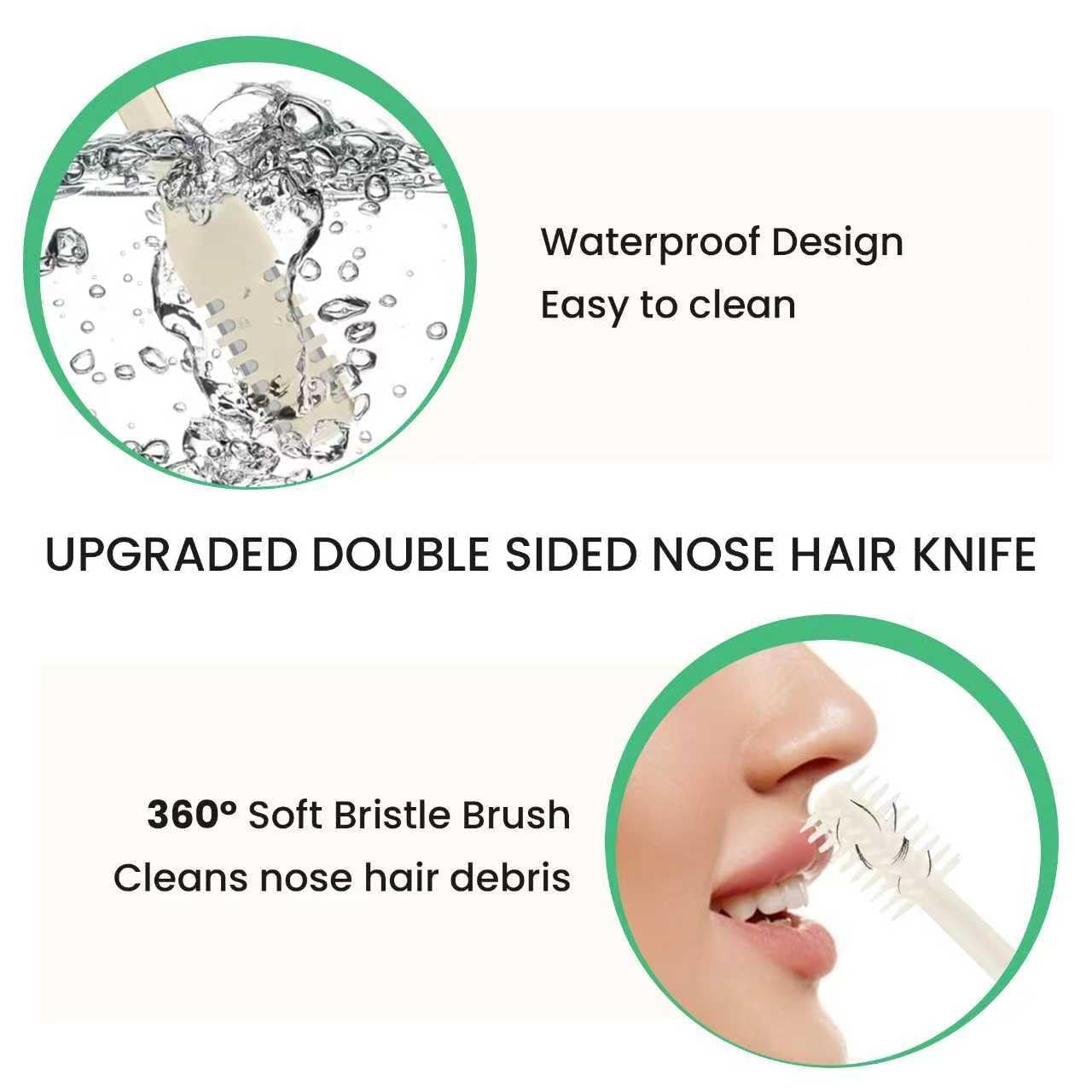 MOOSUNER Nasal Hair Cutter - Double-Sided Manual Nose Hair Trimmer for Men & Women, Portable Razor & Remover, Safe Stainless Steel Nose Hair Knife Beauty and Personal Care MOOSUNER