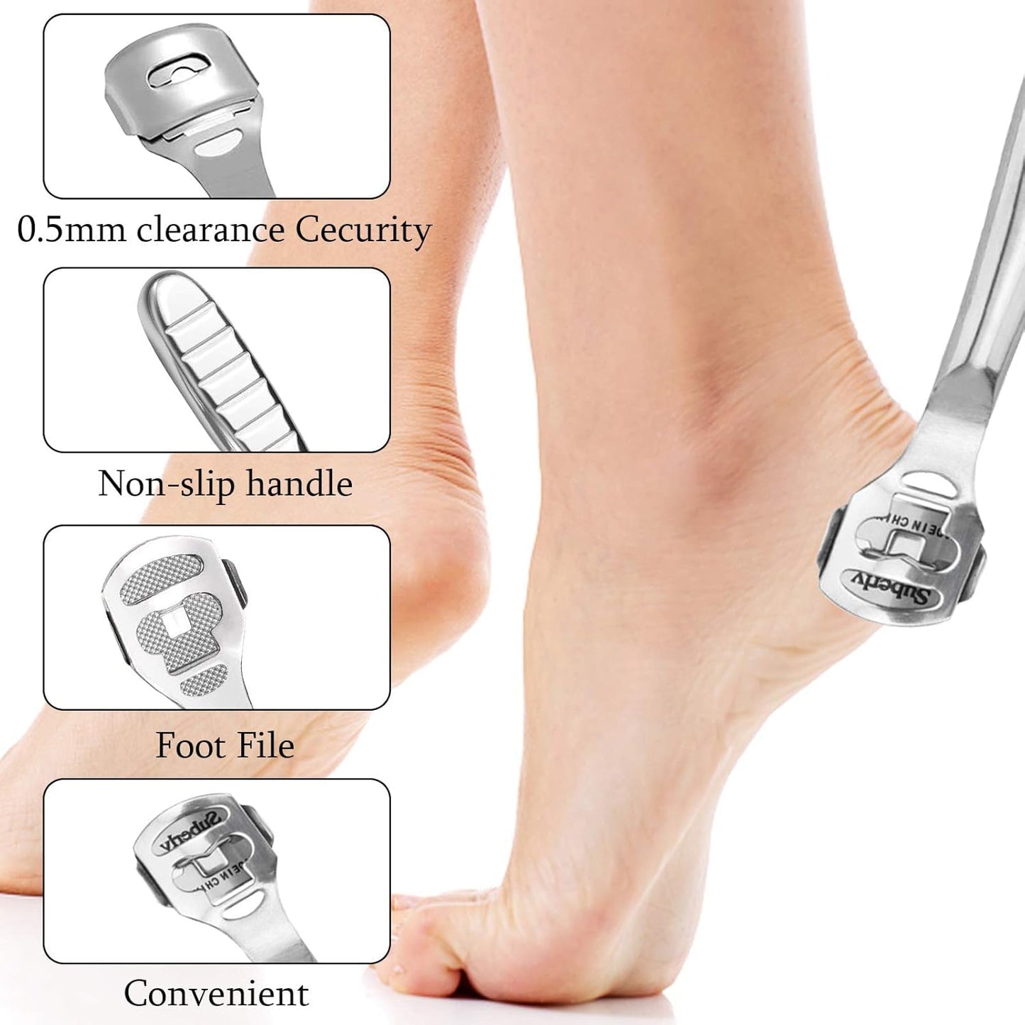 52 Pcs Callus Shaver Set,1 Stainless Steel Foot Razor with 50 Replacement Slices Blades and 1 Foot File Head Foot Care Tools,Foot Shaver Callus Beauty & Personal Care Jutoe