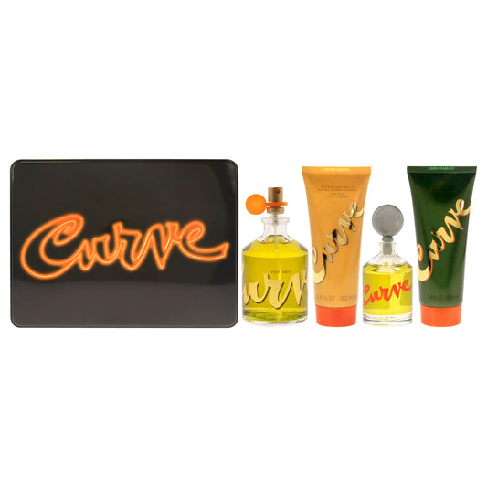 Liz Claiborne Curve For Men - 4 Piece Set For Men: 4.2 Oz Cologne Spray, 0.25 Oz Cologne Splash, 3.4 Oz Aftershave Balm, 3.4 Oz Showerl Gel