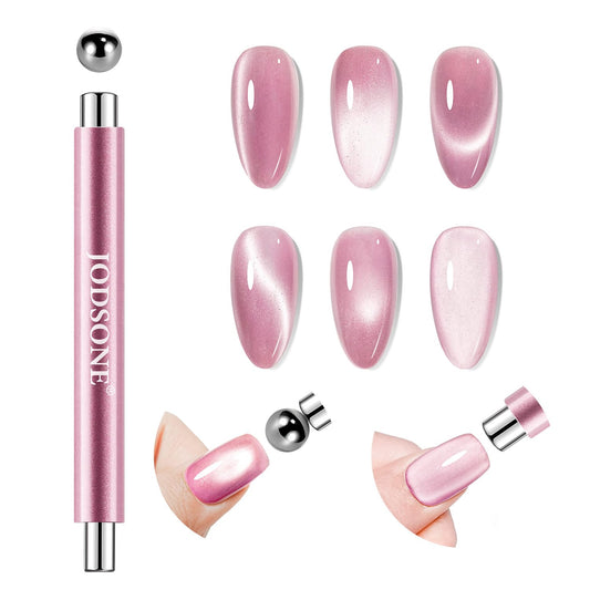 JODSONE 3-in-1 Cat Eye Magnet Nail Art Tool,Pink Gold Cylindrical & Round Ball Nail Magnet Pens, Multi-Effect Magnets for Cat Eye Gel Polish DIY at Beauty and Personal Care JODSONE Default Title