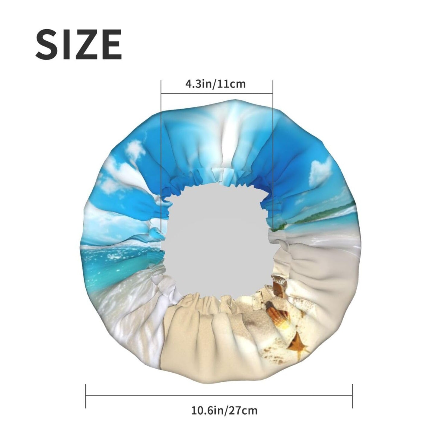 Bright Sunshine Summer Beach Shower Cap for Women Men Large Reusable Shower Bonnet Double-Layer Waterproof Bath Caps Elastic Band Hair Hat for All Beauty and Personal Care BWLHJKE