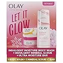 Olay Let It Glow Gift Pack with 1 Wild Rose and Cherry Moisture Body Wash, 20oz, and 1 Wild Rose and Cherry Indulgent Mineral Scrub, 11oz, and 1 Ultra Beauty & Personal Care Olay