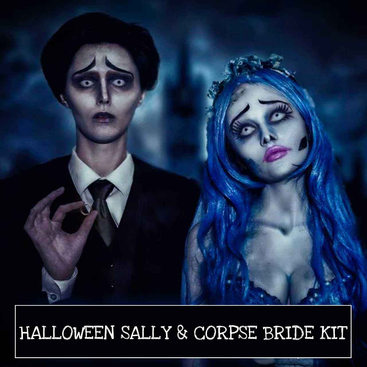 Halloween Sally Makeup Kit, Corpse Bride Corpse Bride Face Painting Kit, Sally Face Costume Women Cosplay, for Halloween Dress Up, Party Beauty & Personal Care Js2U ZW