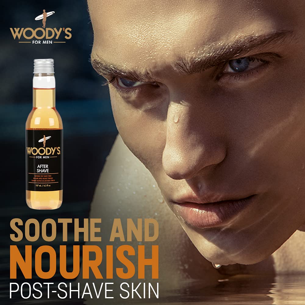 Woody's Aftershave for Men Tonic - Soothing After Shave with Aloe Vera, Calendula & Chamomile to Reduce Irritation, Post Shave, 6.3 fl oz Beauty & Personal Care Woody's