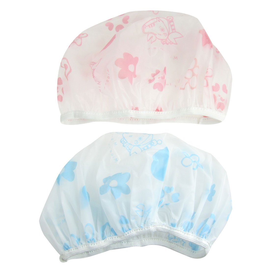 Ruilogod 2 Pcs Flower Heart Pattern Bouffant Shower Cap Bath Hat 3 Colors (id: 682 1c8 d0a 48d c4f Beauty and Personal Care Ruilogod