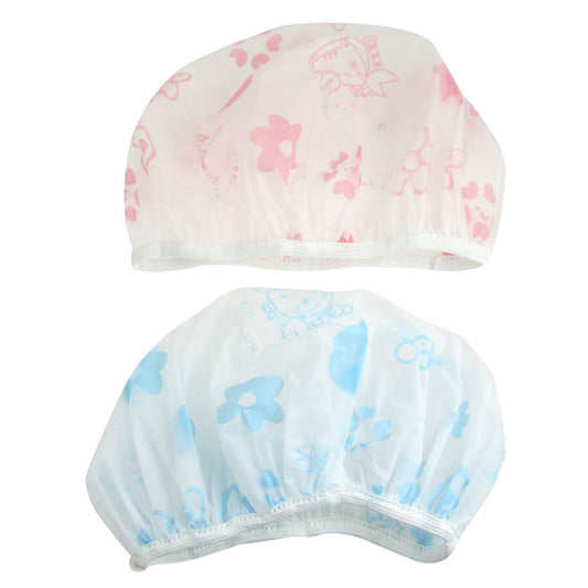 Ruilogod 2 Pcs Flower Heart Pattern Bouffant Shower Cap Bath Hat 3 Colors (id: 682 1c8 d0a 48d c4f Beauty and Personal Care Ruilogod